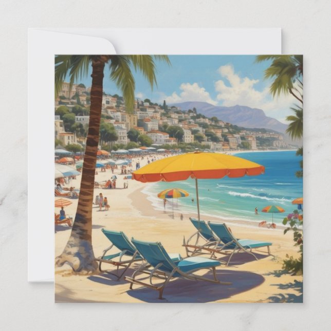 Cartes Pour Fêtes Annuelles Plage vintage Côte d'Azur (Devant)