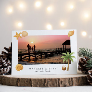 Cartes Pour Fêtes Annuelles Plage Warmest Warmest Photo Noël moderne