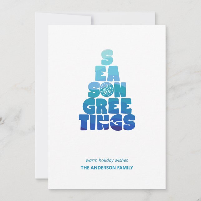 Cartes Pour Fêtes Annuelles Plages Mers Et Salutations (Devant)