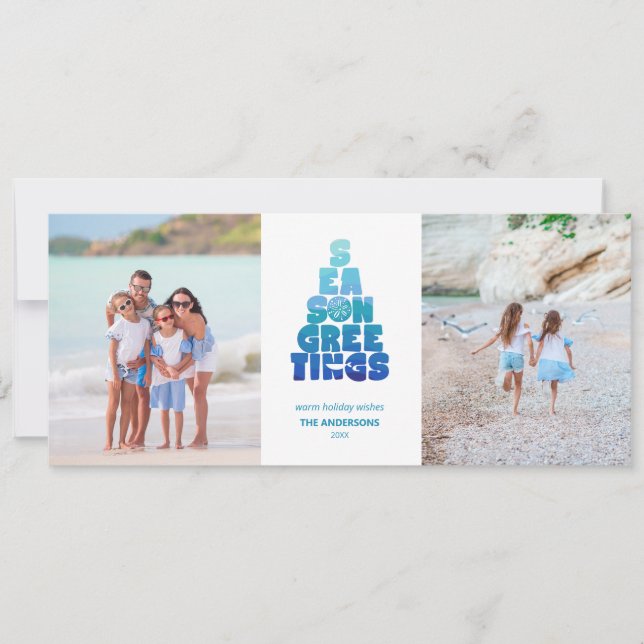 Cartes Pour Fêtes Annuelles Plages Mers Et Salutations (Devant)