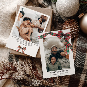 Cartes Pour Fêtes Annuelles Plaid Coquette Bow Noël hiver 2 Photo