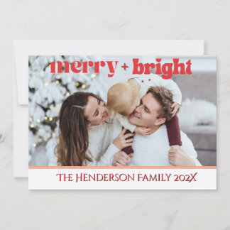 Cartes Pour Fêtes Annuelles Plaid de Noël 1 Photo Noël Joyeux & Lumineux