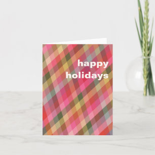 Cartes Pour Fêtes Annuelles Plaid de Noël diagonal rétro, couverture mignonne