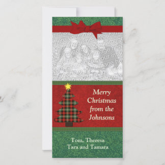 Cartes Pour Fêtes Annuelles Plaid Folk Art Christmas Tree personnalisé