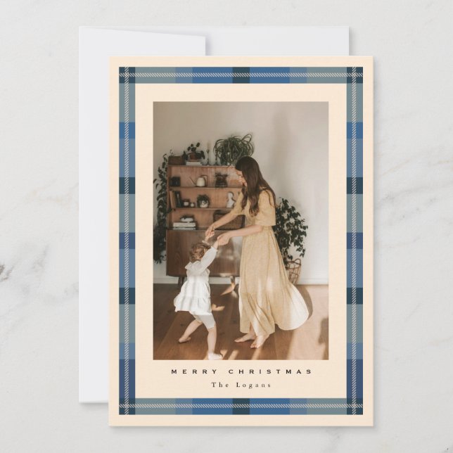 Cartes Pour Fêtes Annuelles Plaid Frame Holiday Card (Devant)