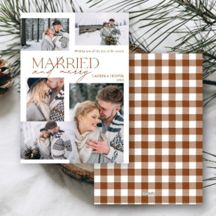 Cartes Pour Fêtes Annuelles Plaid Merry & Marié 5 Photo Newt