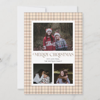 Cartes Pour Fêtes Annuelles Plaid neutre Multiple Photo