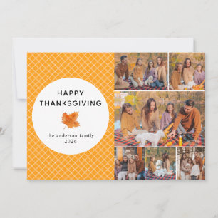 Cartes Pour Fêtes Annuelles Plaid orange Bon thanksgiving photo d'automne