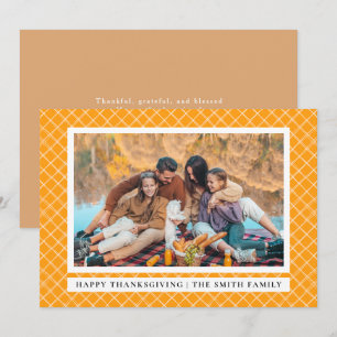 Cartes Pour Fêtes Annuelles Plaid orange   Bon thanksgiving photo d'automne