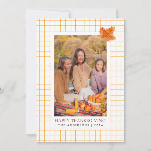 Cartes Pour Fêtes Annuelles Plaid orange   Bon thanksgiving photo d'automne