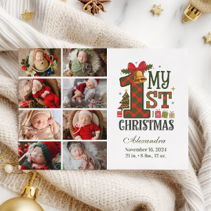 Cartes Pour Fêtes Annuelles Plaid Rustique 8 Photo Premier Noël