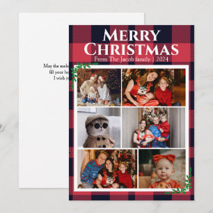 Cartes Pour Fêtes Annuelles Plaide Buffalo rouge fêtes de Noël Moderne Photo
