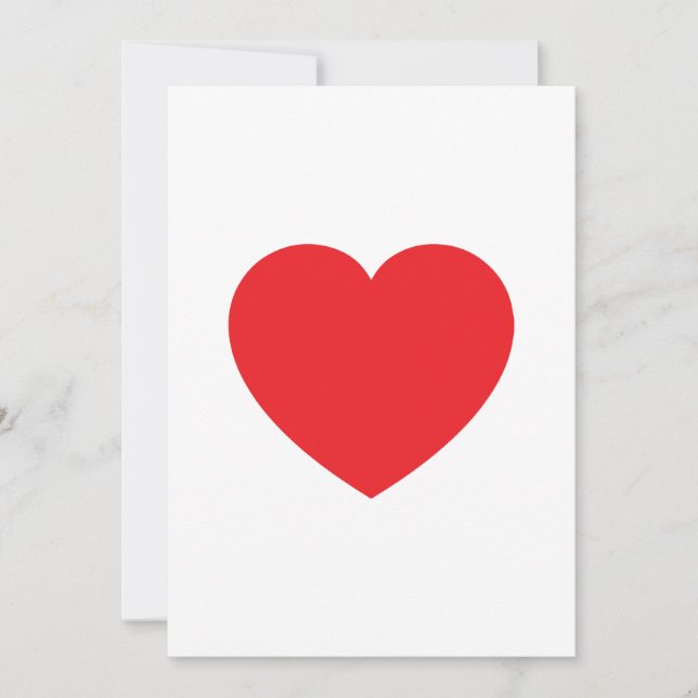 Cartes Pour Fêtes Annuelles Plain Modern White Red Love Heart Graphic (Devant)