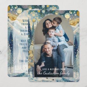 Cartes Pour Fêtes Annuelles Plaisir personnalisé Colorful Abstrait Winter Wond