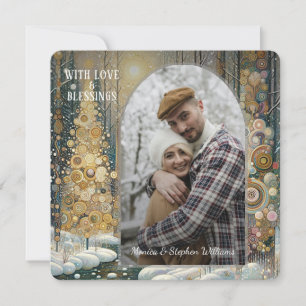 Cartes Pour Fêtes Annuelles Plaisir personnalisé Colorful Abstrait Winter Wond