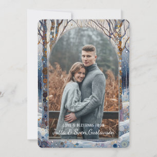 Cartes Pour Fêtes Annuelles Plaisir personnalisé Colorful Abstrait Winter Wond