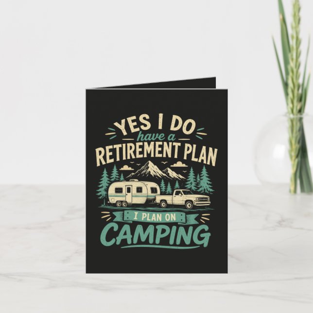 Cartes Pour Fêtes Annuelles Plan de retraite de camping (Devant)