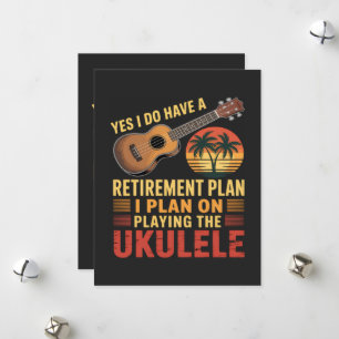 Cartes Pour Fêtes Annuelles Plan de retraite Ukulele Drôle