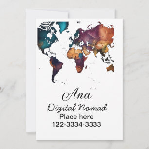 Cartes Pour Fêtes Annuelles Plan du monde ajouter votre nom texte place téléph