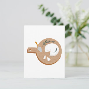Cartes Pour Fêtes Annuelles Planche à fromage avec couteau à brie et herbes