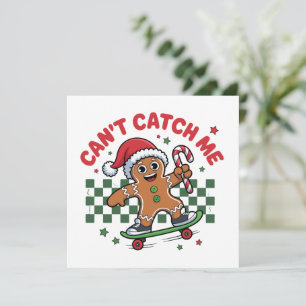 Cartes Pour Fêtes Annuelles Planche à roulettes en pain d'épices Christmas Can