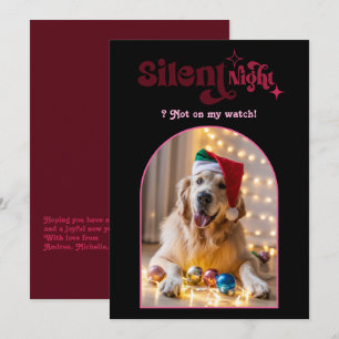Cartes Pour Fêtes Annuelles Planche Humeur Drôle Rétro Photo de Noël Chien Ani