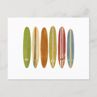 Cartes Pour Fêtes Annuelles Planches de surf Longboard Style Rétro Vintage Sur