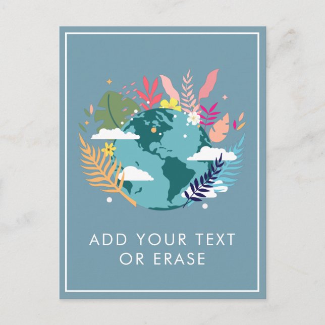 Cartes Pour Fêtes Annuelles Planète Terre Nature Nuages Tropical Ajouter Votre (Devant)