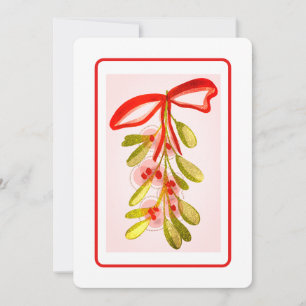 Cartes Pour Fêtes Annuelles Plante de gui magnifique au look peint numériqueme