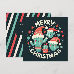 Cartes Pour Fêtes Annuelles Plantes de cactus de Père Noël en pot pour s'amuse