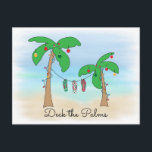 Cartes Pour Fêtes Annuelles Plate-forme hawaïenne de Noël de plage tropicale<br><div class="desc">© Cindy Bendel tous droits réservés</div>