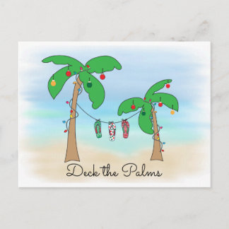 Cartes Pour Fêtes Annuelles Plate-forme hawaïenne de Noël de plage tropicale
