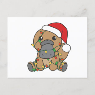 Cartes Pour Fêtes Annuelles Platypus Noël Animaux d'hiver Vacances Platypus