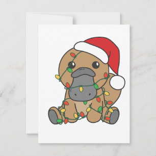 Cartes Pour Fêtes Annuelles Platypus Noël Animaux d'hiver Vacances Platypus