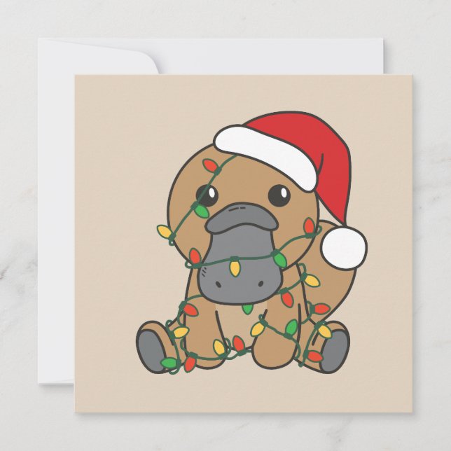 Cartes Pour Fêtes Annuelles Platypus Noël Animaux d'hiver Vacances Platypus (Devant)