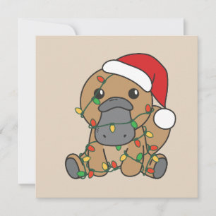 Cartes Pour Fêtes Annuelles Platypus Noël Animaux d'hiver Vacances Platypus