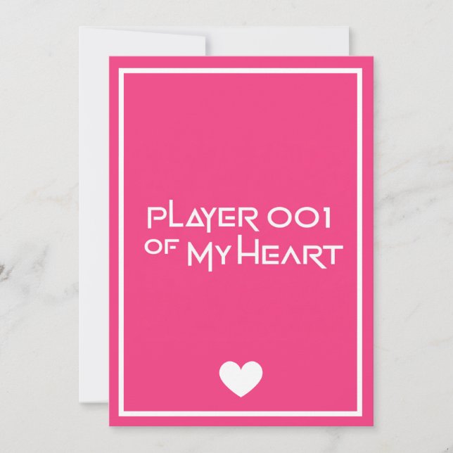Cartes Pour Fêtes Annuelles "Player 001 of my heart" love card (Devant)