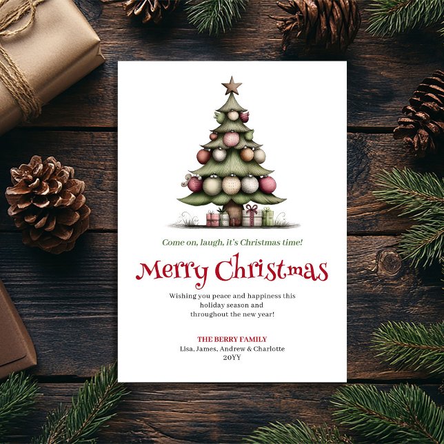 Cartes Pour Fêtes Annuelles Playful quirky Christmas tree greeting card (Playful quirky Christmas tree greeting card

)