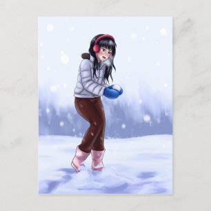 Cartes Pour Fêtes Annuelles Playing in the Snow