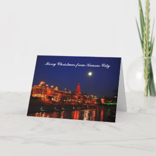 Cartes Pour Fêtes Annuelles Plaza de Pleine lune de Kansas City de Joyeux Noël