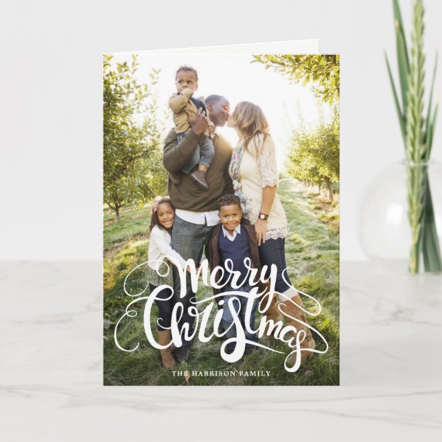 Cartes Pour Fêtes Annuelles Pleines vacances modernes de photo de Joyeux Noël (Devant)