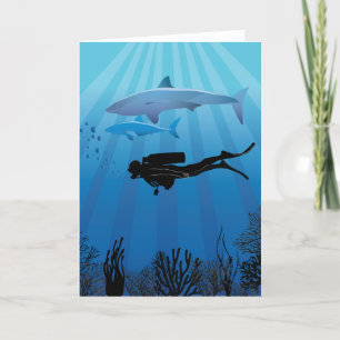 Cartes Pour Fêtes Annuelles Plongée de requin Plongée plongée