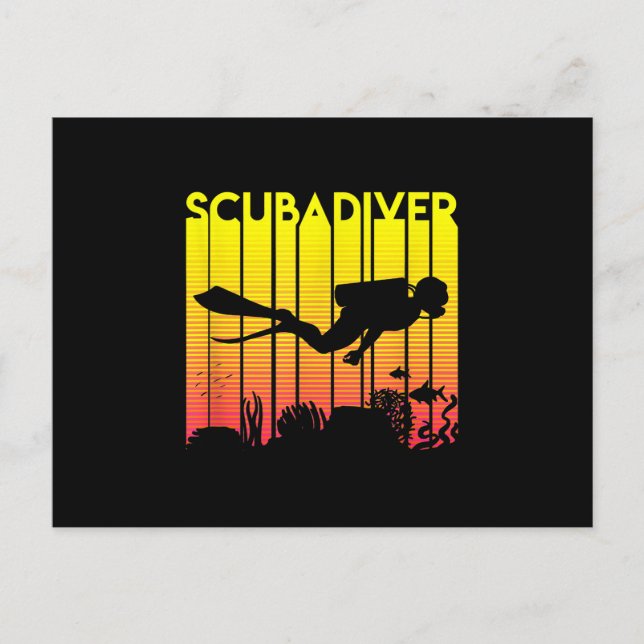 Cartes Pour Fêtes Annuelles Plongée Plongée Silhouette Plongée Plongée Plongée (Devant)