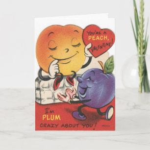 Cartes Pour Fêtes Annuelles Plum de Pêche vintage Valentine