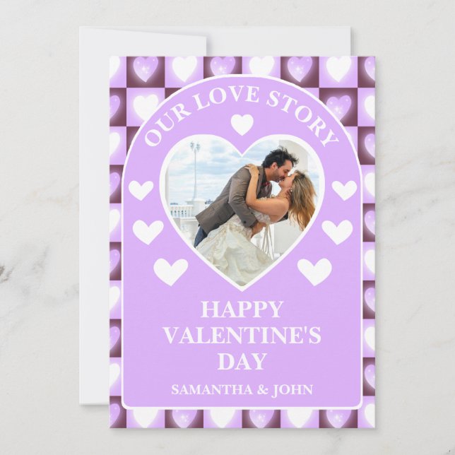 Cartes Pour Fêtes Annuelles Plum Mauve Celestial Hearts Valentine’s Gift Photo (Devant)