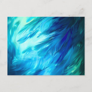 Cartes Pour Fêtes Annuelles Plume Abstrait Bleu Vert
