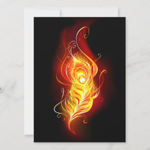 Cartes Pour Fêtes Annuelles Plume de paon de feu