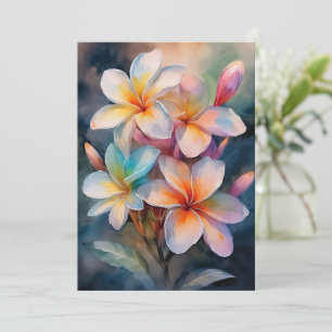Cartes Pour Fêtes Annuelles Plumeria coloré de Maui