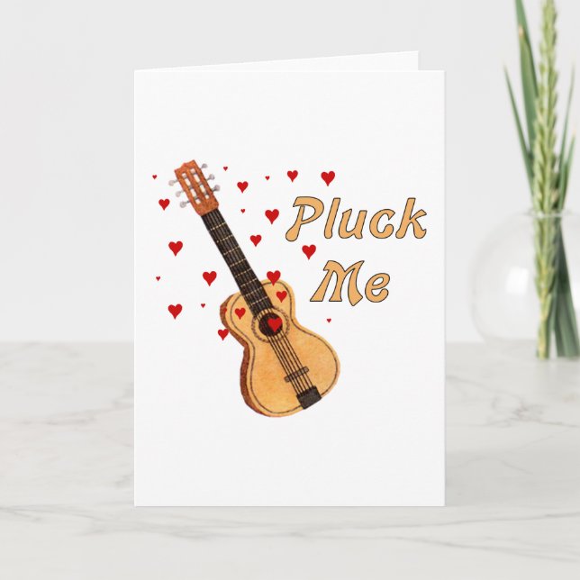 Cartes Pour Fêtes Annuelles Plumez-moi guitare de Valentine (Devant)