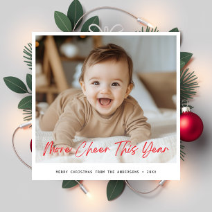 Cartes Pour Fêtes Annuelles Plus de joie cette année Bébé Amusants Noël Photo 